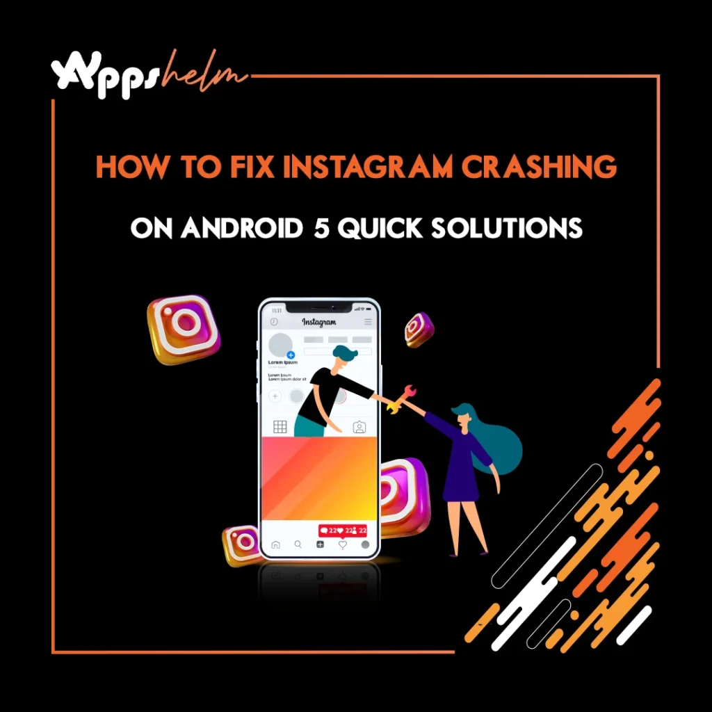 Instagram app crashing on Android phone screen with error message and quick fix solutions troubleshooting guide